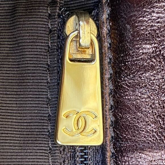 Vintage Chanel Metalic Brown Leather Flap Messenger CrossbodyBag w/COA & Card - Picture 10 of 15